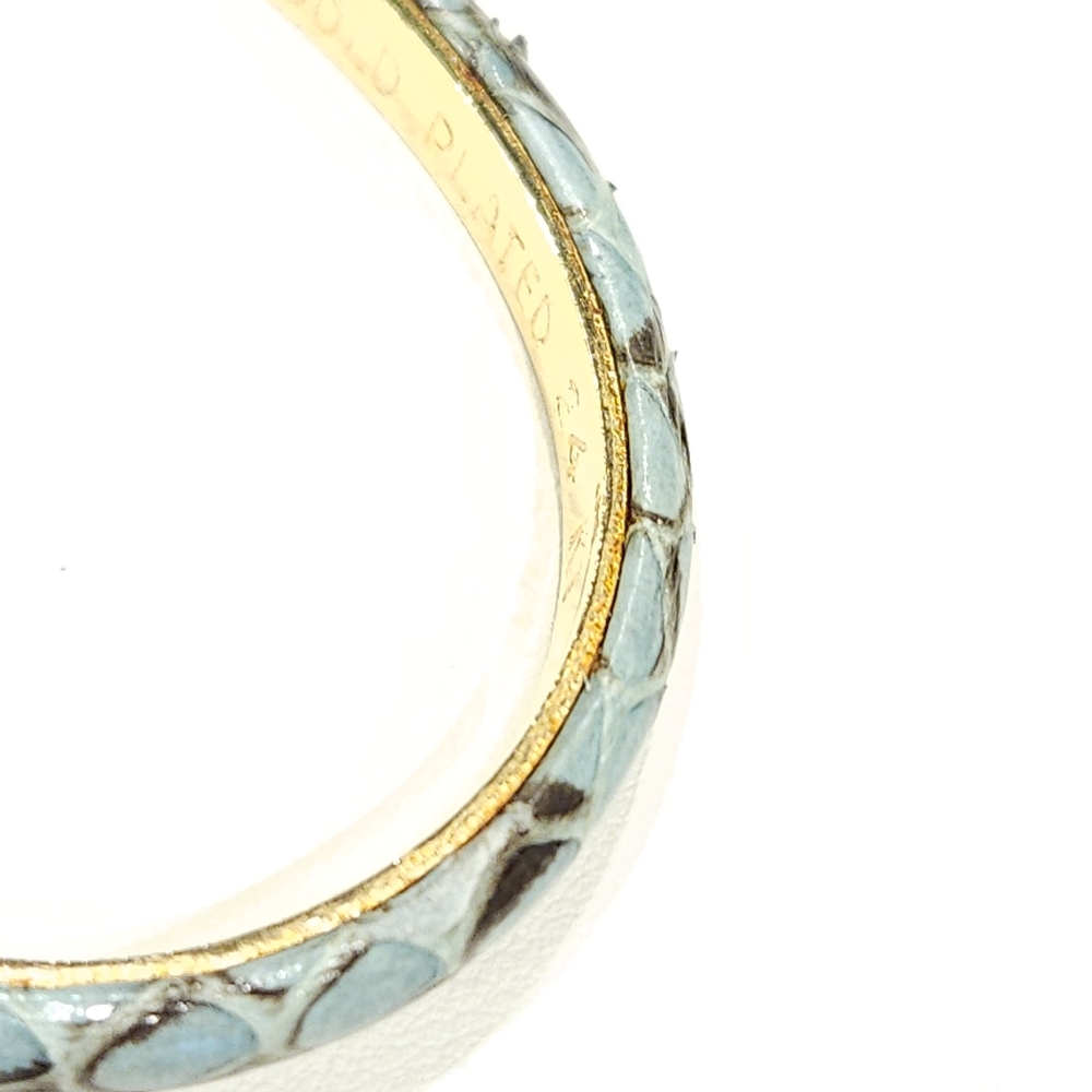 ❤️ 2/$30 Casini & Gori Vintage Snakeskin Bracelet 24KT Gold Plated Made in Italy - Picture 11 of 16